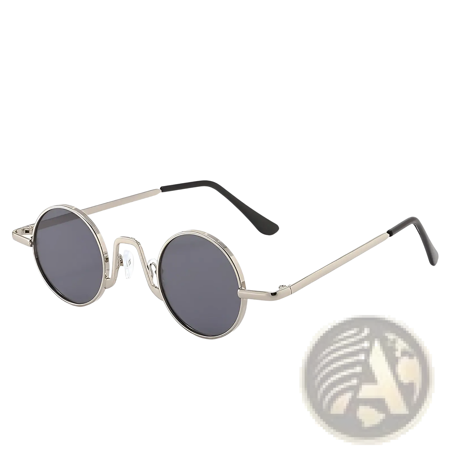 Retro Round Hip Hop Sunglasses with Mirrored Lenses