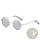 Retro Round Polarized Metal Sunglasses with Uv400 Protection