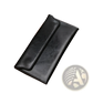 Retro Slim Cowhide Leather Flap Wallet with Contrast Stitching
