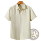 Retro Slim Fit Short Sleeve Linen Shirt