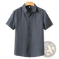 Retro Slim Fit Short Sleeve Linen Shirt