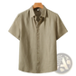 Retro Slim Fit Short Sleeve Linen Shirt