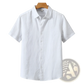 Retro Slim Fit Short Sleeve Linen Shirt