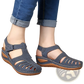 Retro Wedge Sandals Women's Plus Size T-strap Shoes