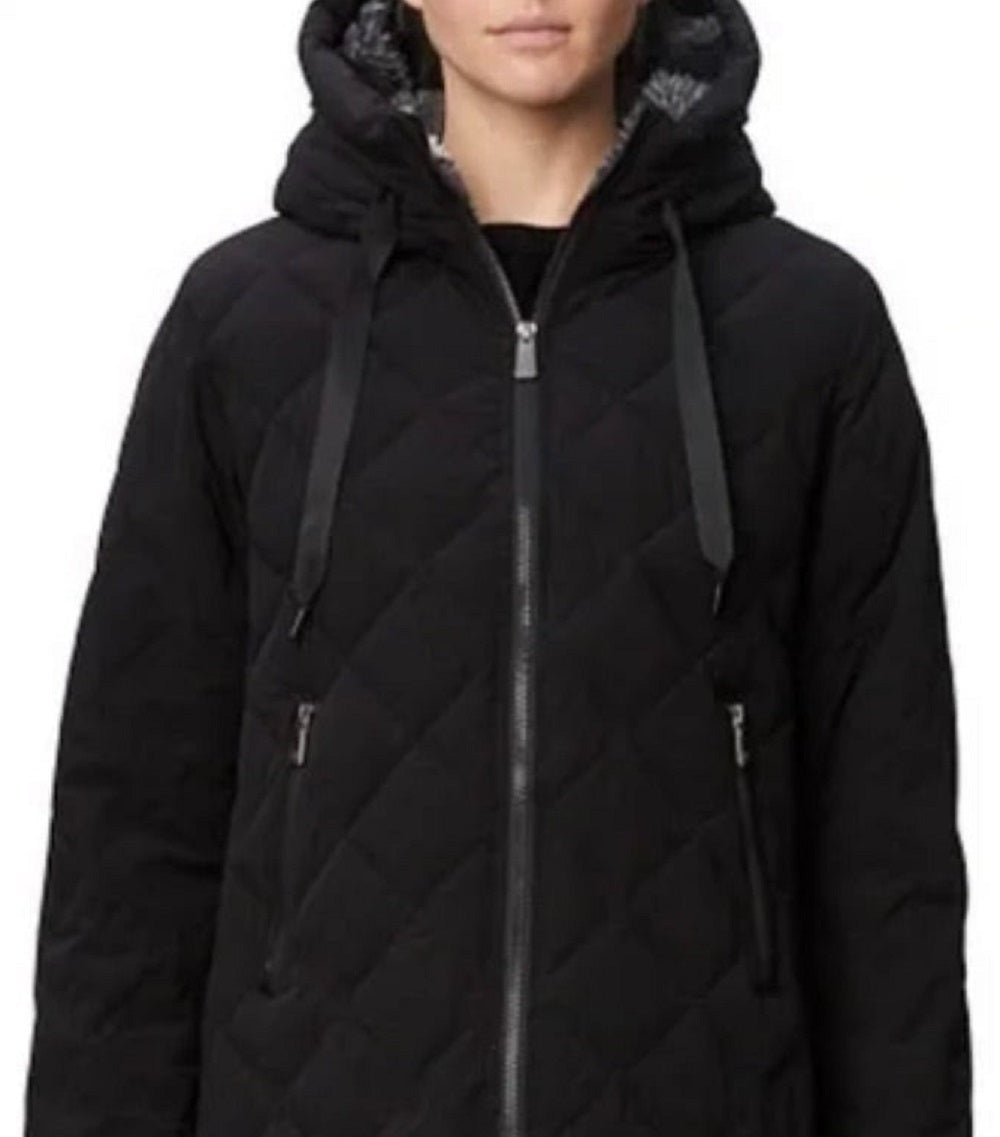 My Store Women's Discounted Cold Weather Rainforest Thermoluxe Parka Puffy Down Jacket Coat Black Size X-Large
