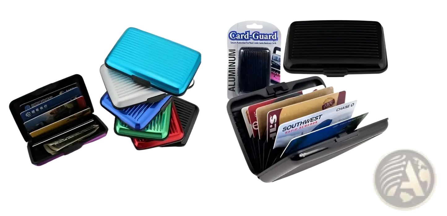 Rfid Blocking Aluminum Alloy Ribbed Card Holder Case