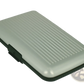 Rfid Blocking Aluminum Alloy Ribbed Card Holder Case
