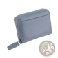 Rfid Leather Card Wallet with Zipper Coin Pocket Sage Green