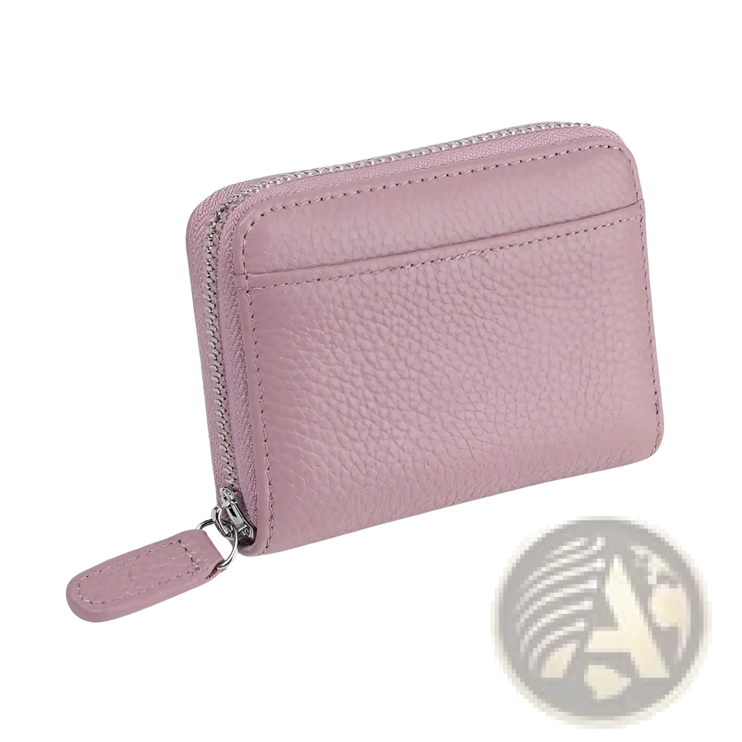 Rfid Leather Card Wallet with Zipper Coin Pocket Sage Green