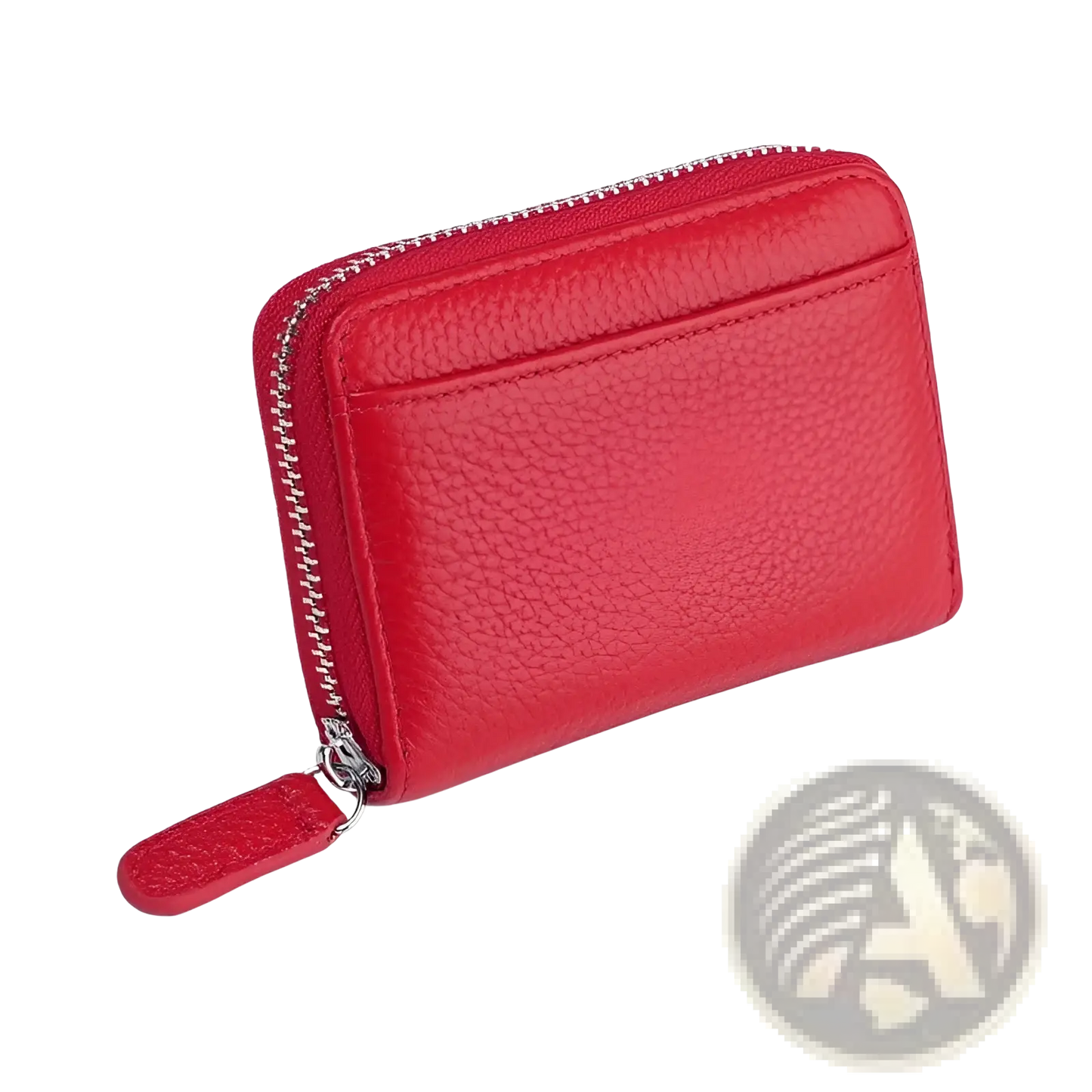 Rfid Leather Card Wallet with Zipper Coin Pocket Sage Green