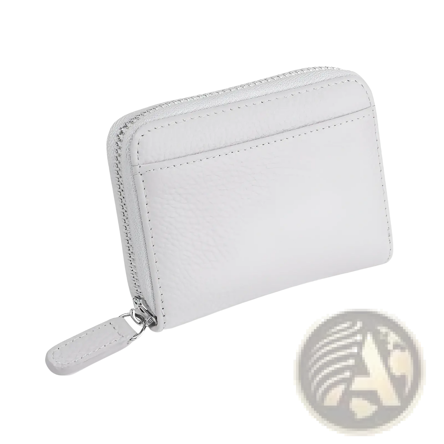 Rfid Leather Card Wallet with Zipper Coin Pocket Sage Green