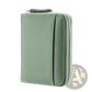 Rfid Leather Card Wallet with Zipper Coin Pocket Sage Green