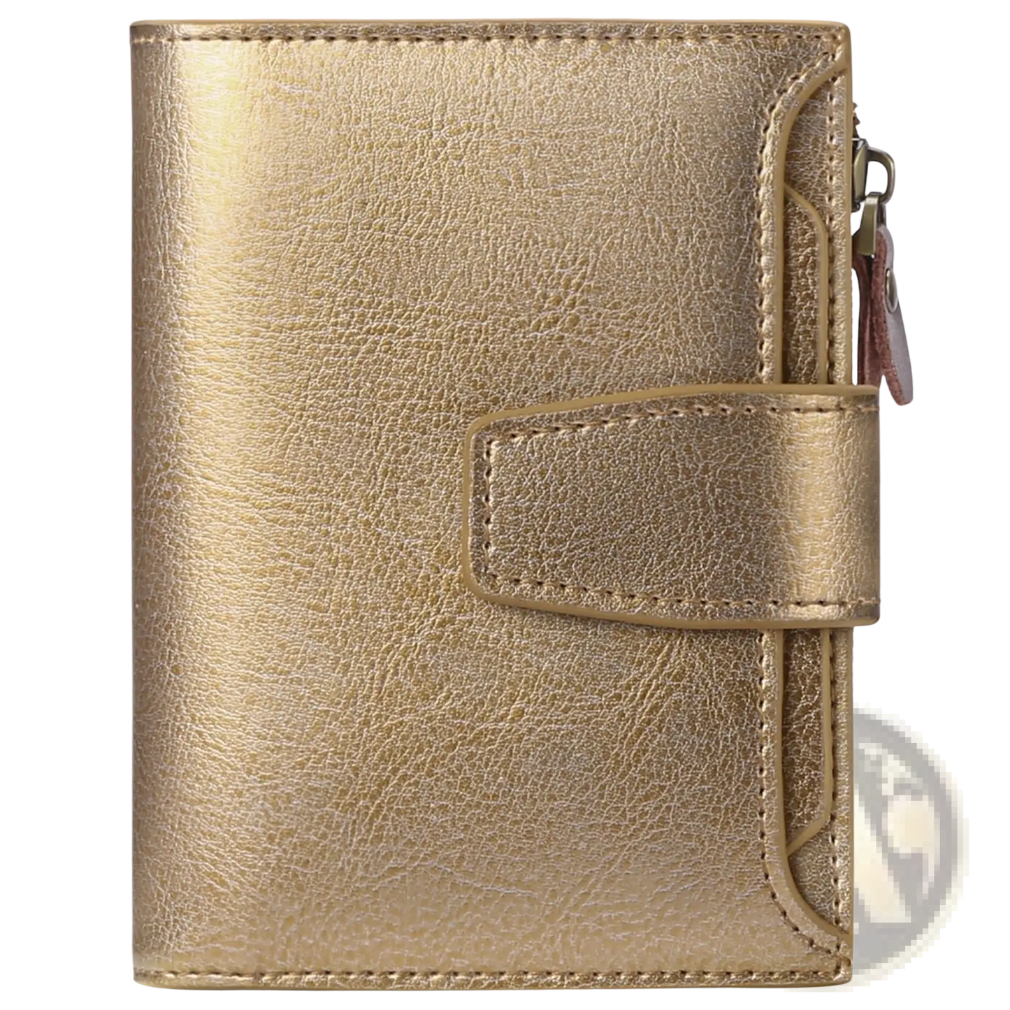 Rfid Leather Wallet with Zipper and Anti Theft Feature