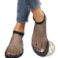 Rhinestone Mesh Flat Ankle Boots for Women