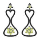 6.93 Carat Genuine Peridot and Black Spinel .925 Sterling Silver Earrings