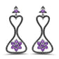 6.31 Carat Genuine Amethyst & Black Spinel .925 Sterling Silver Earrings