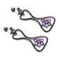 6.31 Carat Genuine Amethyst & Black Spinel .925 Sterling Silver Earrings