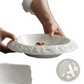 Rock Pattern Ceramic Deep Plate Modern White Bowl
