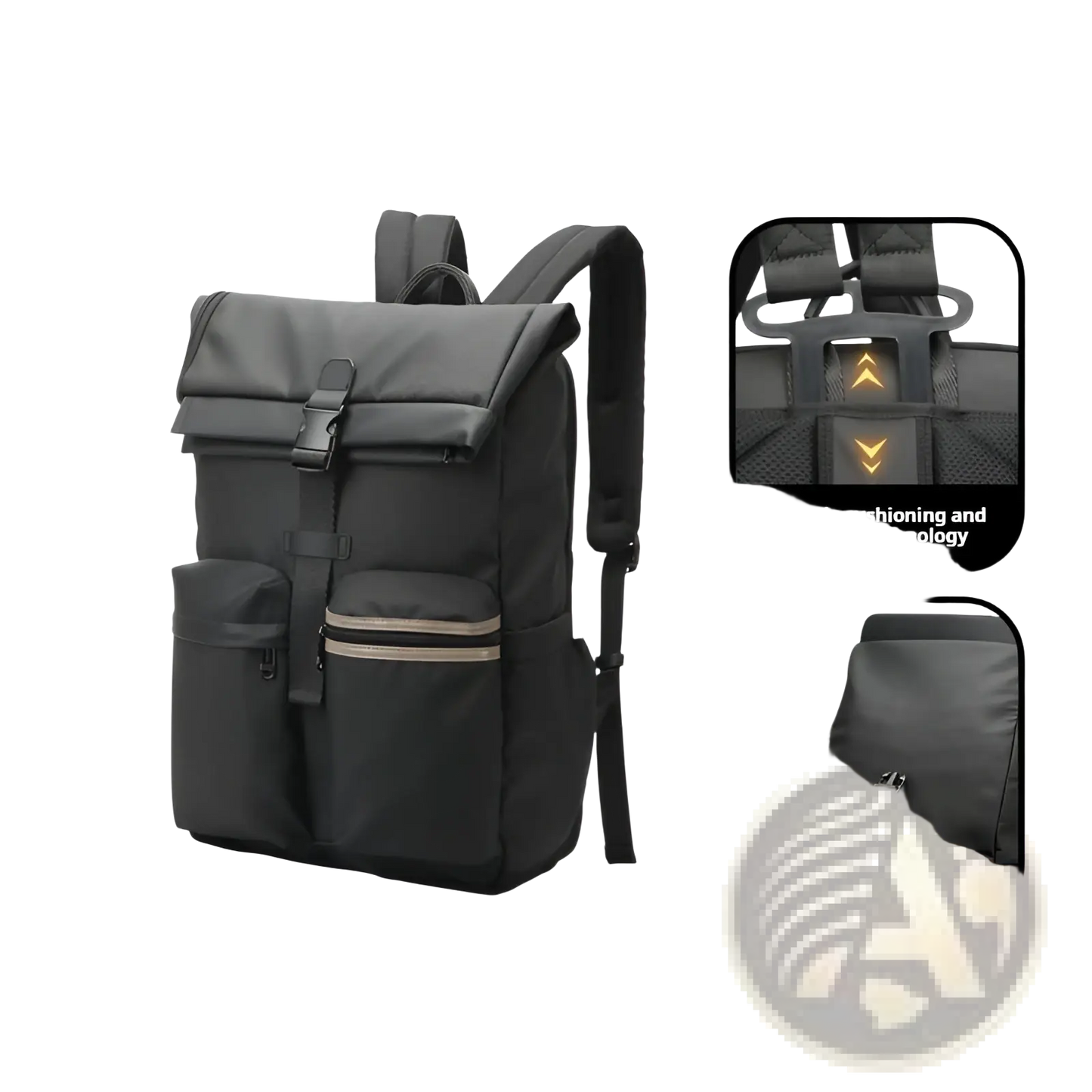 Roll Top Business Backpack Water Resistant 25l