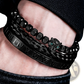 Roman Numeral Leopard Head Braided Leather Bracelet Set