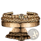 Roman Numeral Leopard Head Braided Leather Bracelet Set