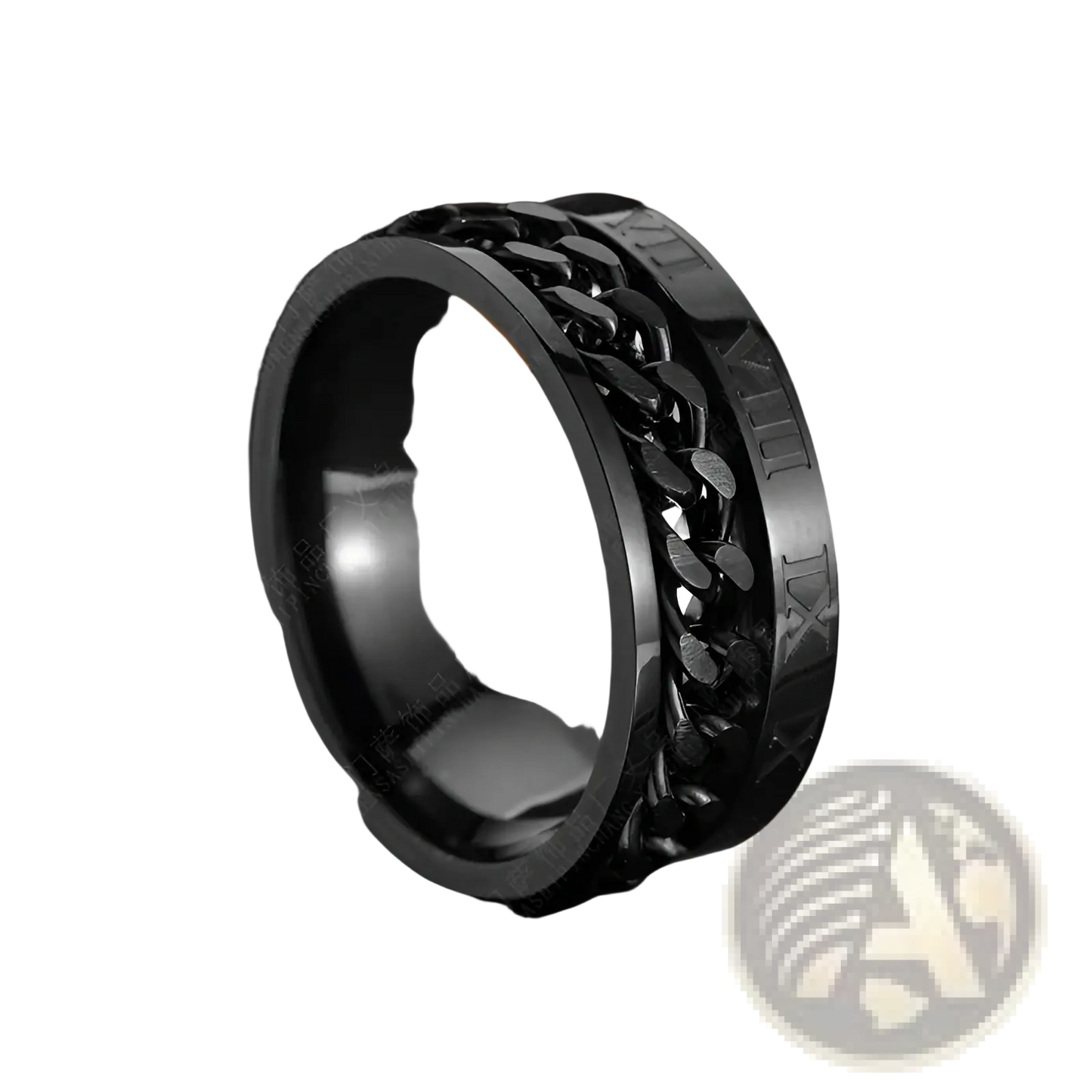 Roman Numeral Spinner Chain Ring with Bottle Opener