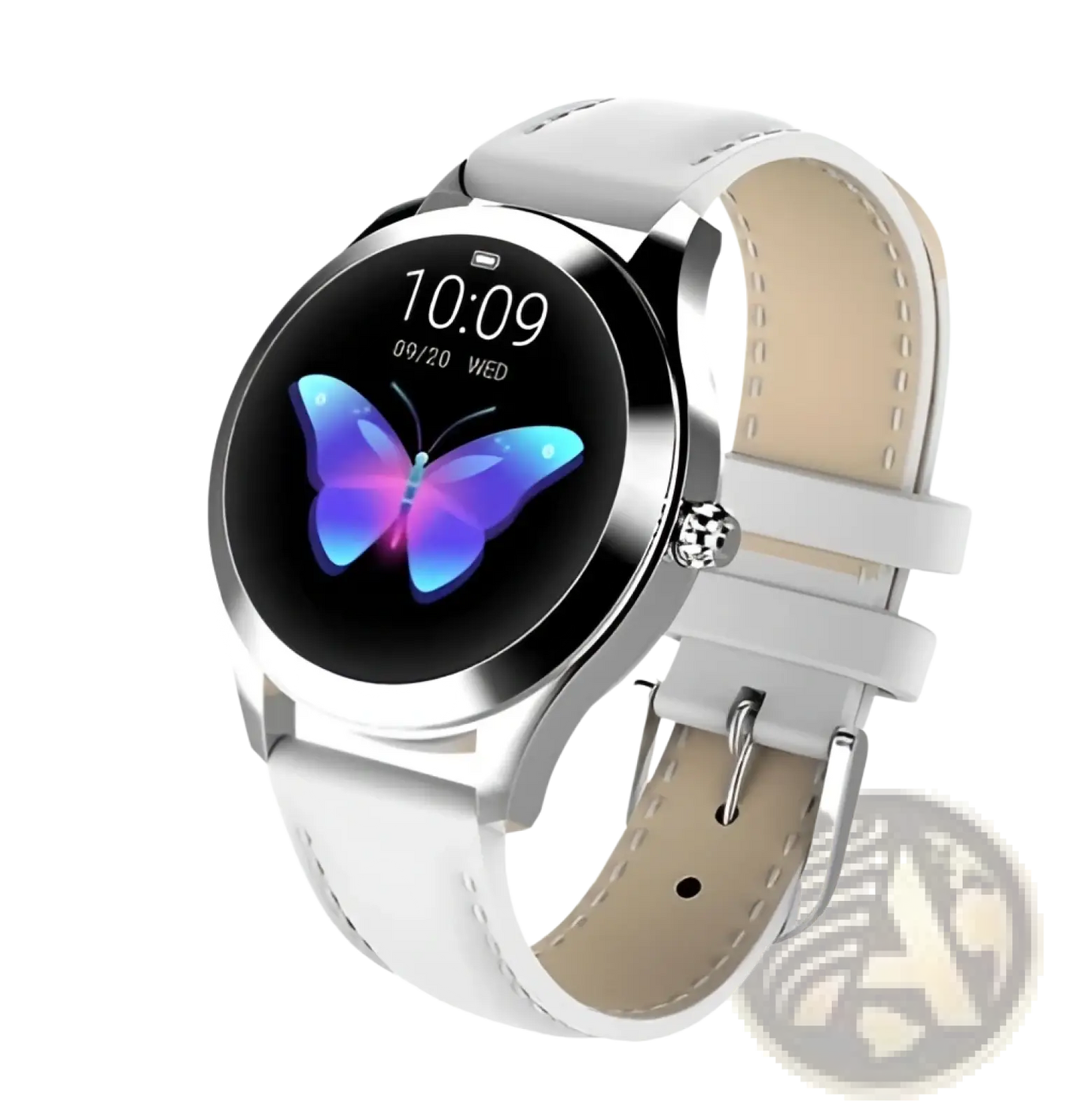 Rose Gold Butterfly Smartwatch with Stainless Steel Mesh Band