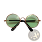 Rose Gold Metal Round Cat Sunglasses with Mirrored Lenses