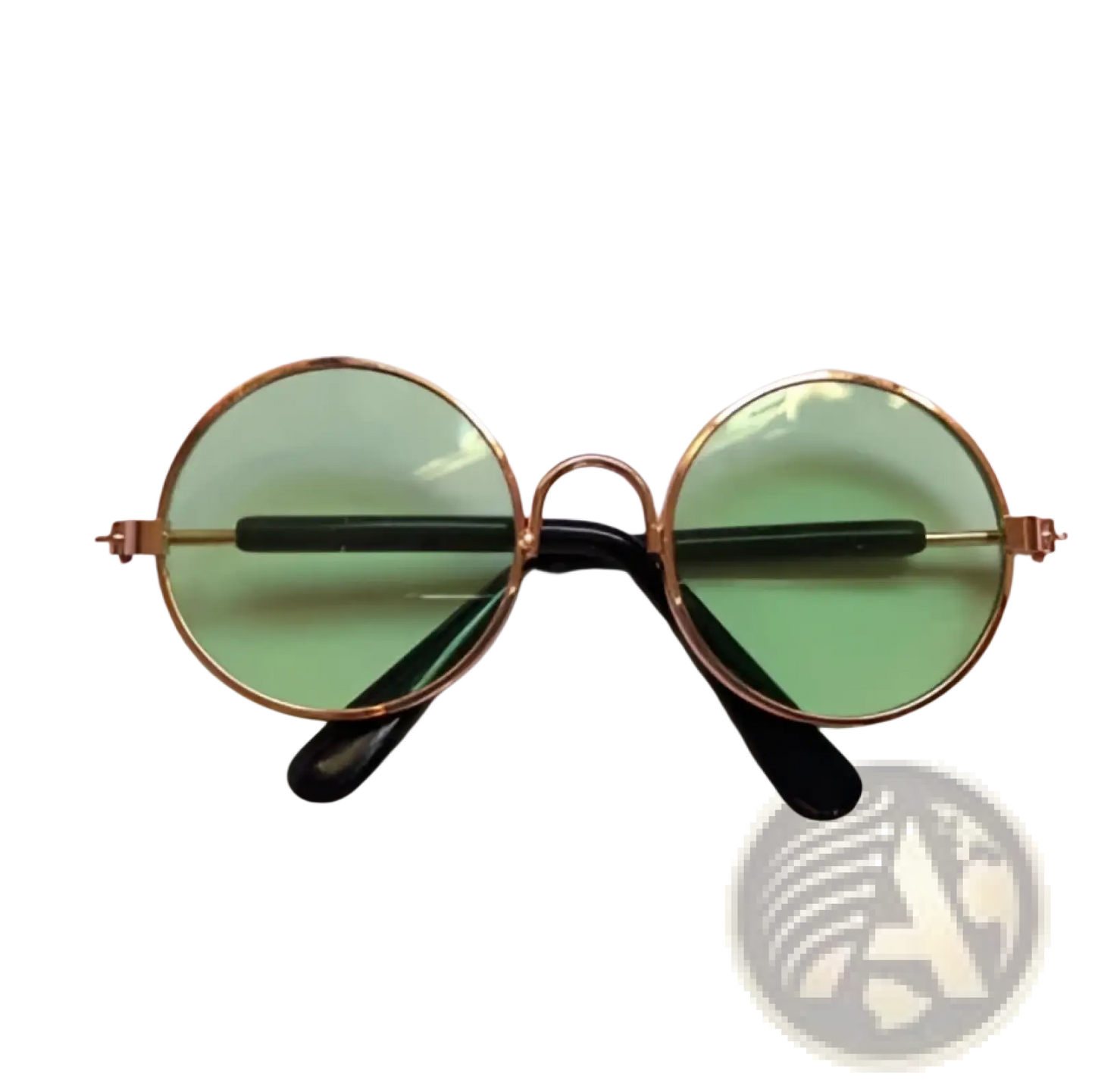 Rose Gold Metal Round Cat Sunglasses with Mirrored Lenses