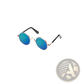 Rose Gold Metal Round Cat Sunglasses with Mirrored Lenses