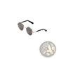 Rose Gold Metal Round Cat Sunglasses with Mirrored Lenses
