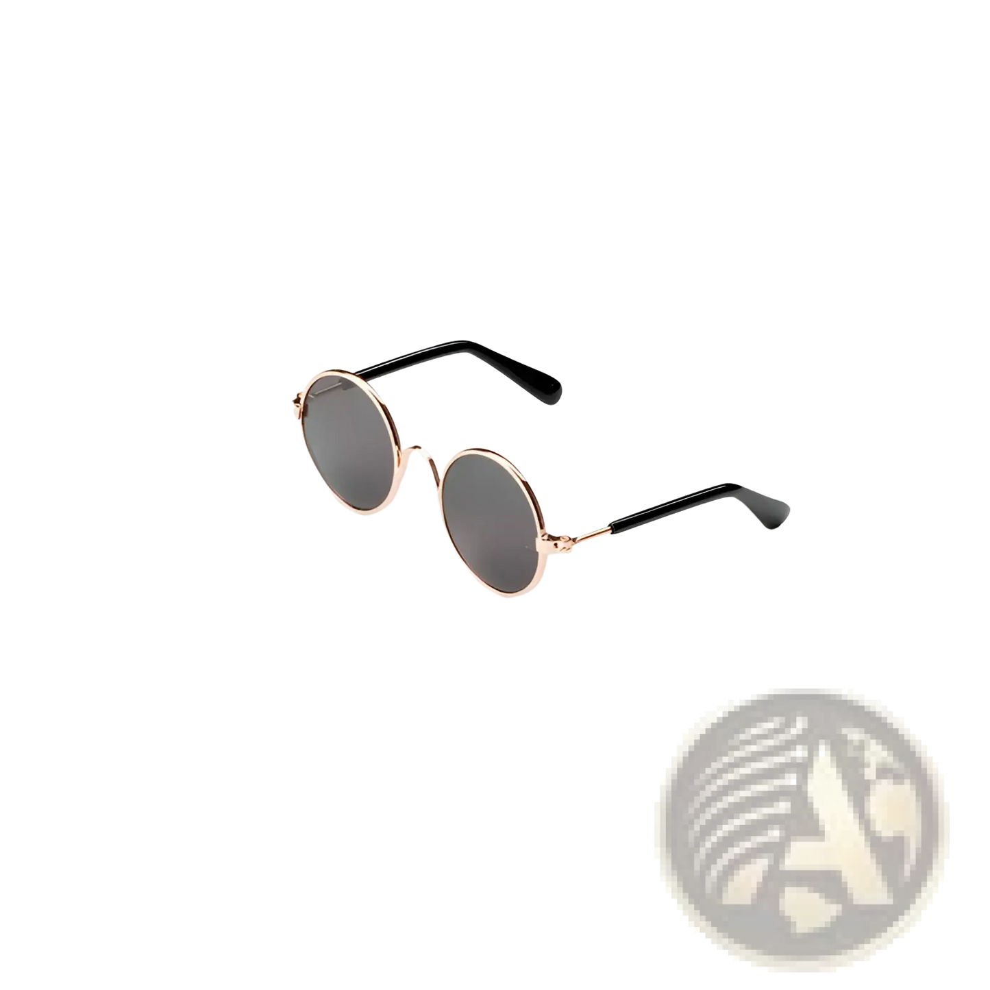 Rose Gold Metal Round Cat Sunglasses with Mirrored Lenses