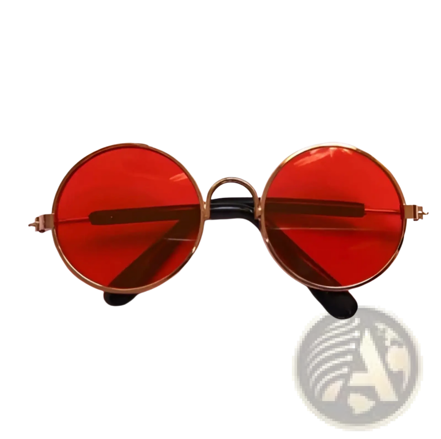 Rose Gold Metal Round Cat Sunglasses with Mirrored Lenses