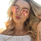 Rose Gold and Metallic Aviator Mirror Lens Sunglasses Set