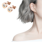 Rose Gold Roman Numeral Diamond Stud Earring Set
