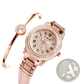 Rose Gold Zido Diamond Encrusted Women's Quartz Watch