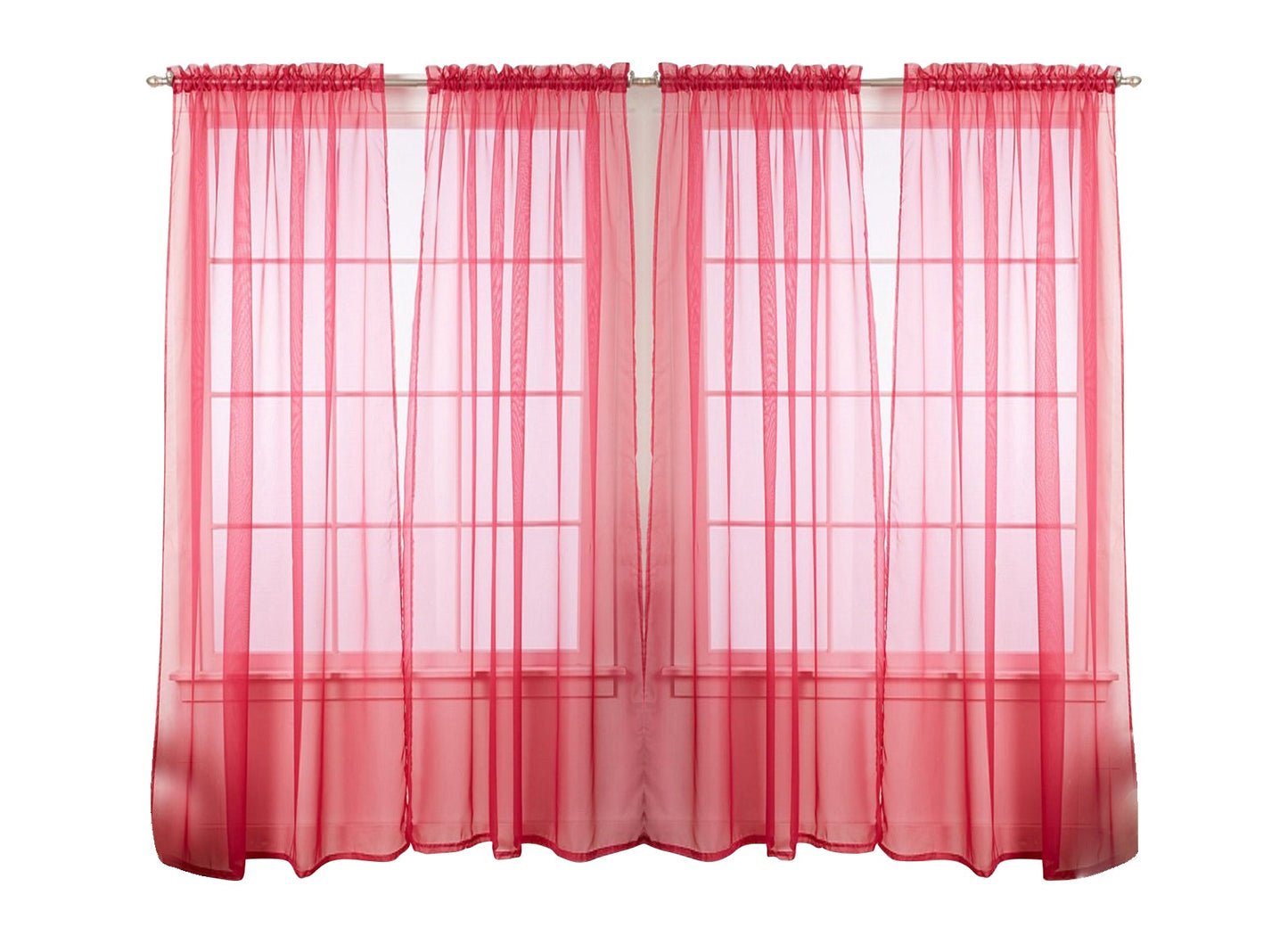 J&V TEXTILES 4-Pack Value: Solid Sheer Window Curtain Panels