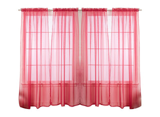 J&V TEXTILES 4-Pack Value: Solid Sheer Window Curtain Panels