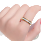Rotating Square Diamond Titanium Steel Ring in Gold