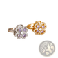 Rotating Zircon Four Leaf Clover Adjustable Gold Ring