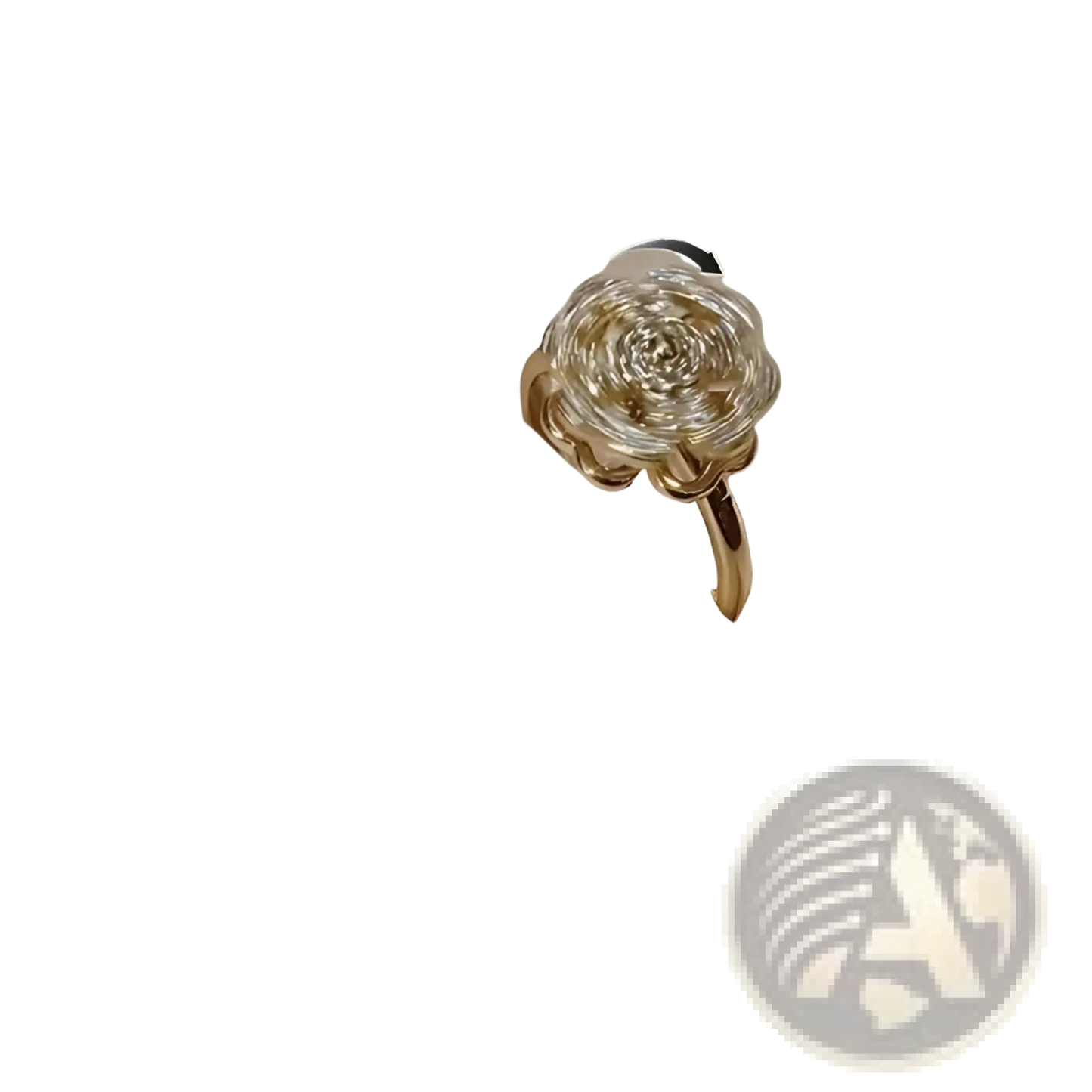 Rotating Zircon Four Leaf Clover Adjustable Gold Ring