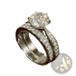 Round Cut Zircon Wedding Ring Set in White Gold Finish