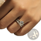 Round Cut Zircon Wedding Ring Set in White Gold Finish
