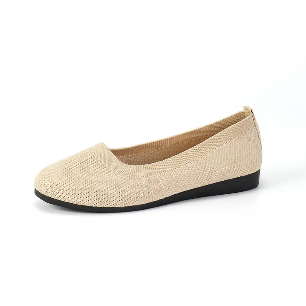 Women's Round Toe Comfortable Knit Mesh Slip on Flats