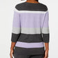 Karen Scott Women's Striped Boatneck Sweater  Purple Size X-Small
