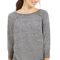 Style & Co Women's Lace up Chevron Trim Sweater Gray Size Petite P