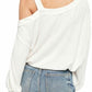 Free People Women's One Shoulder Flaunt It Polyester Rayon Top White Size Medium