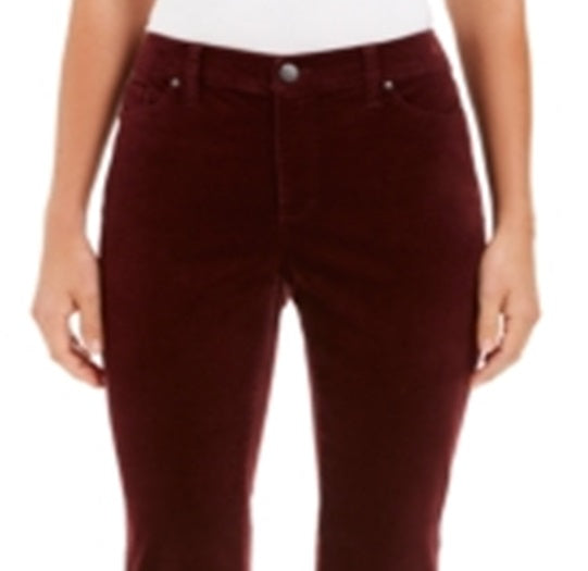 Charter Club Women's Lexington Velveteen Straight Leg Jeans Red Size 2 P