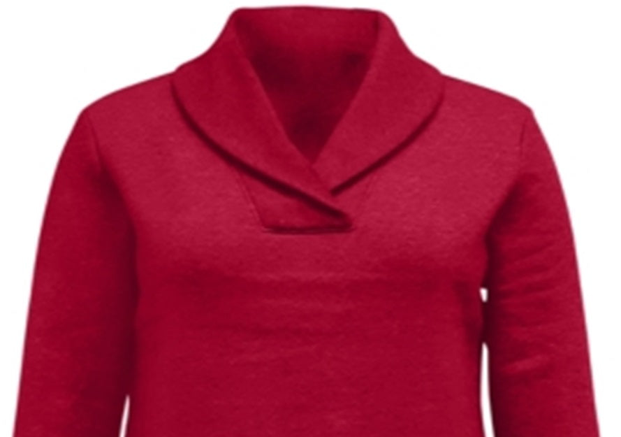 Karen Scott Women's Shawl Collar Fleece Top Red Size -size-