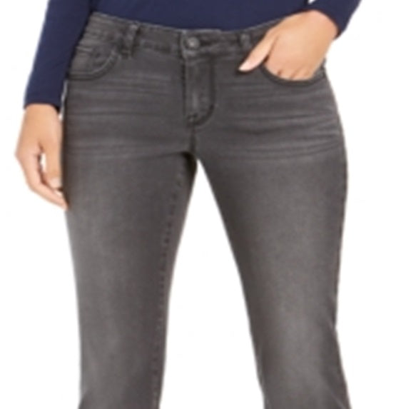 Style & Co Women's Light Wash Embroide Pocket Bootcut Jeans Black Size 2